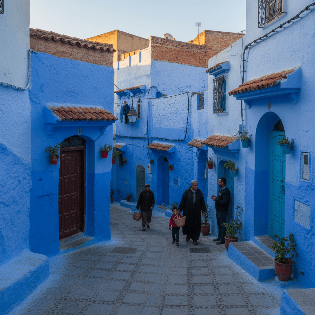 Chefchaouen blue medina streets
