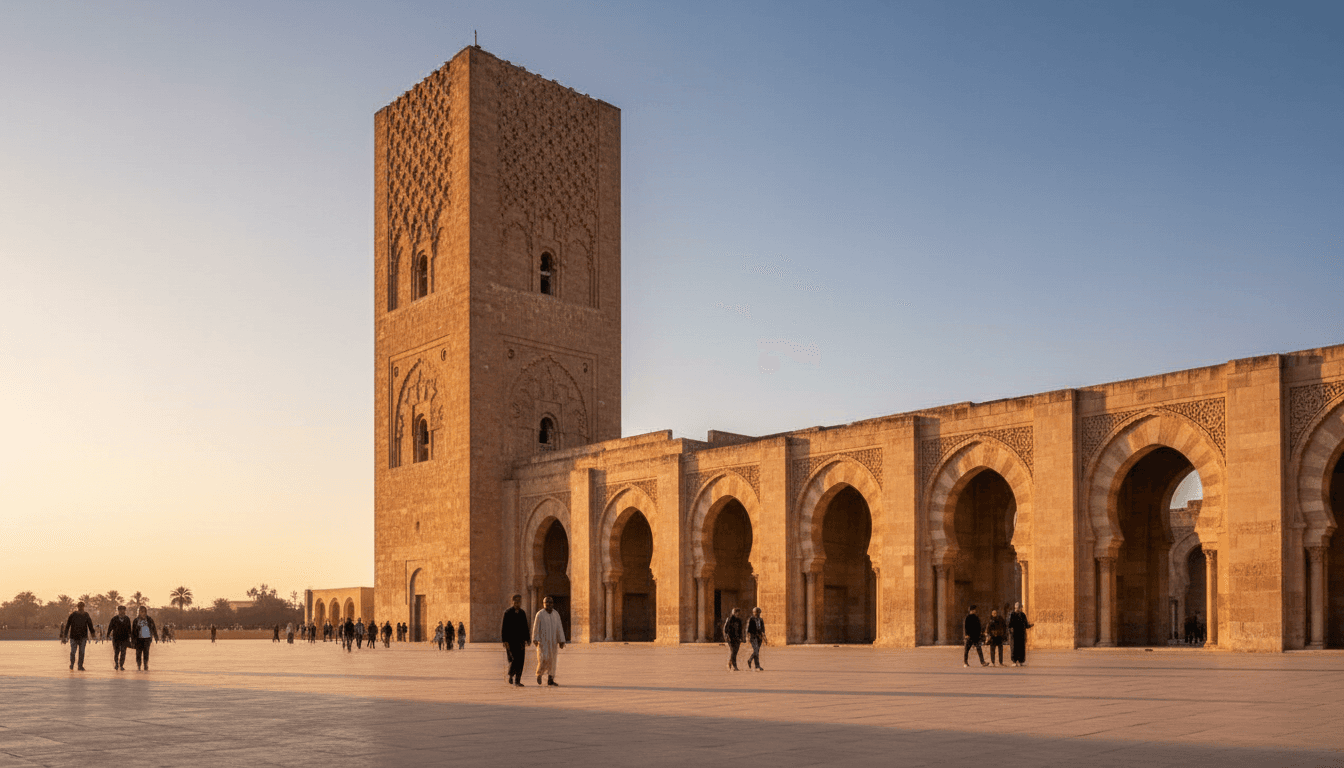 Rabat Hassan Tower and historic palace architecture
