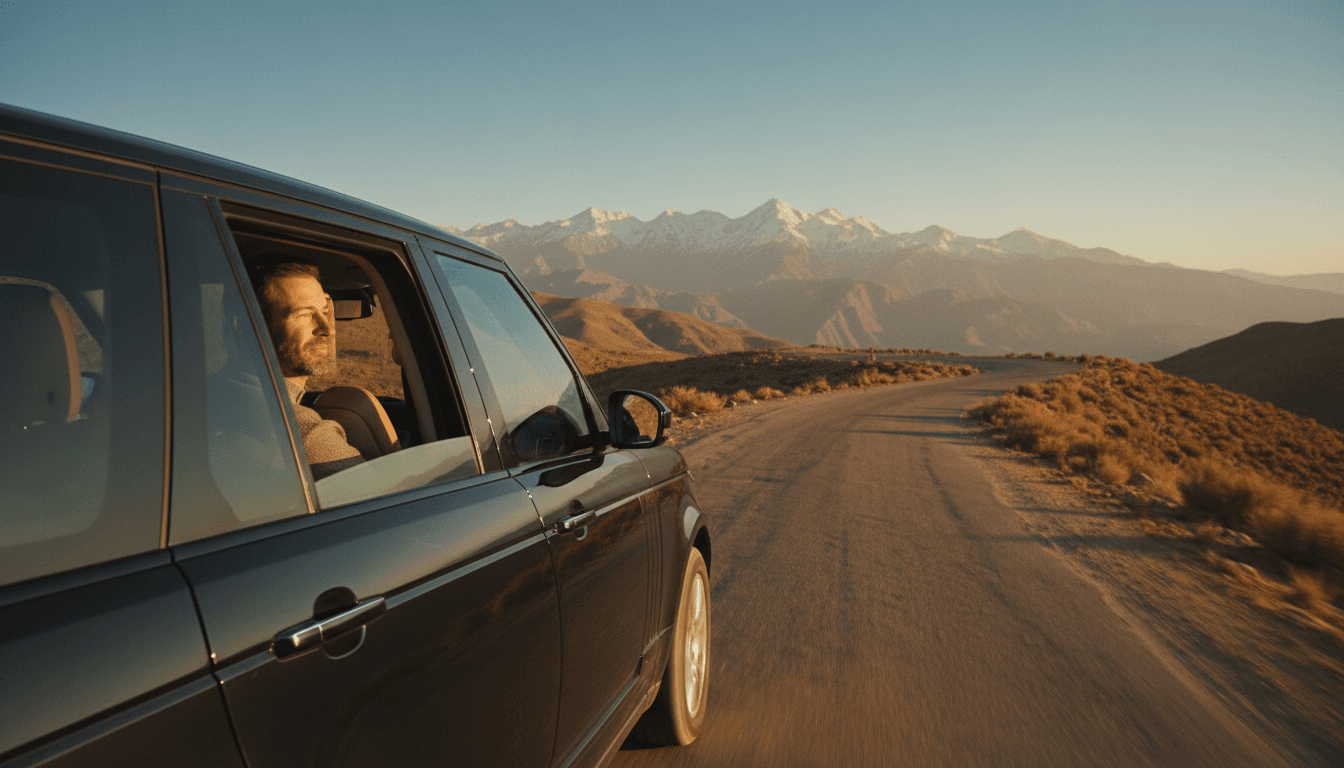 Passenger enjoying multi-day tour journey through Morocco's mountain landscape