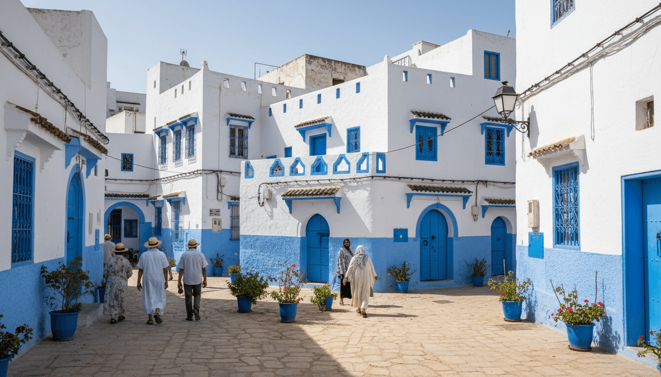 Tetouan whitewashed medina and Mediterranean architecture